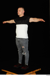  Torin blue jeans brown shoes standing t poses t shirt whole body 0008.jpg